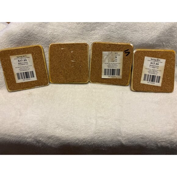 Vintage-Inspired Floral Cork-Backed Coasters Set Of 4 By Hobby Lobby - Picture 4 of 13